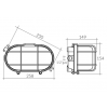 Aplique estanco oval de aluminio y vidrio, hasta 100W  